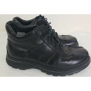 San Marina Women Men Derby Black Leather Ankle Boots Size 40 EU Size 7 US Paris